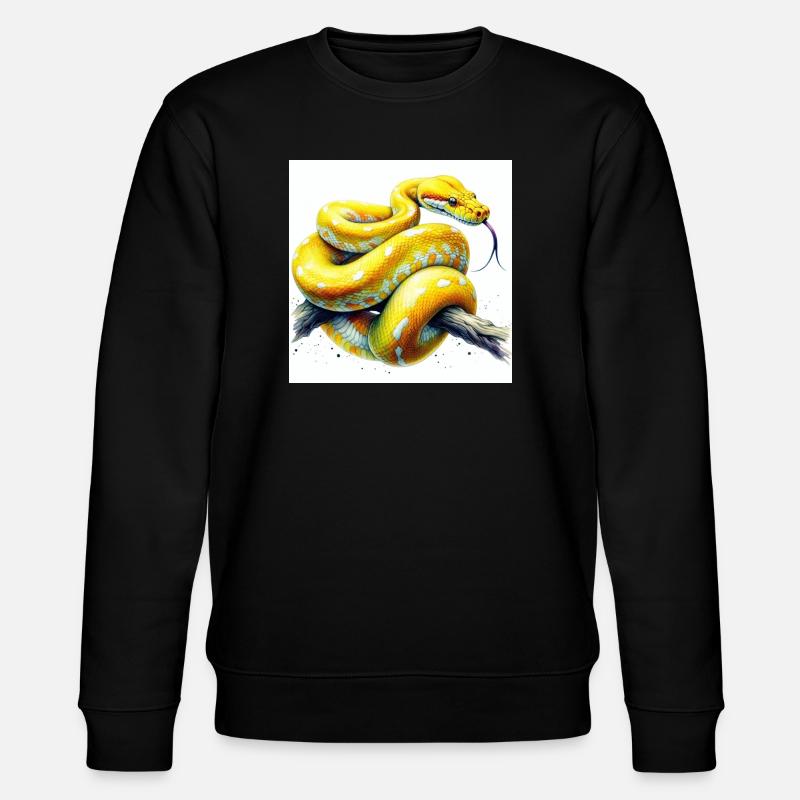 Gelbe Python - Stanley/Stella Unisex Bio-Sweatshirt CHANGER  - Schwarz