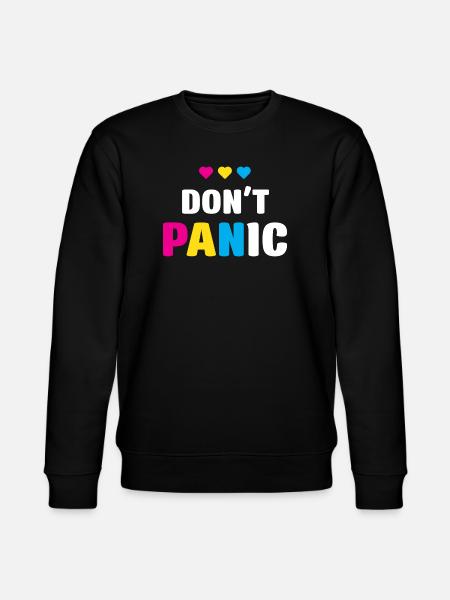 LGBT Pride Month - Don't Panic - Stanley/Stella CHANGER Unisex Organic Sweatshirt - black