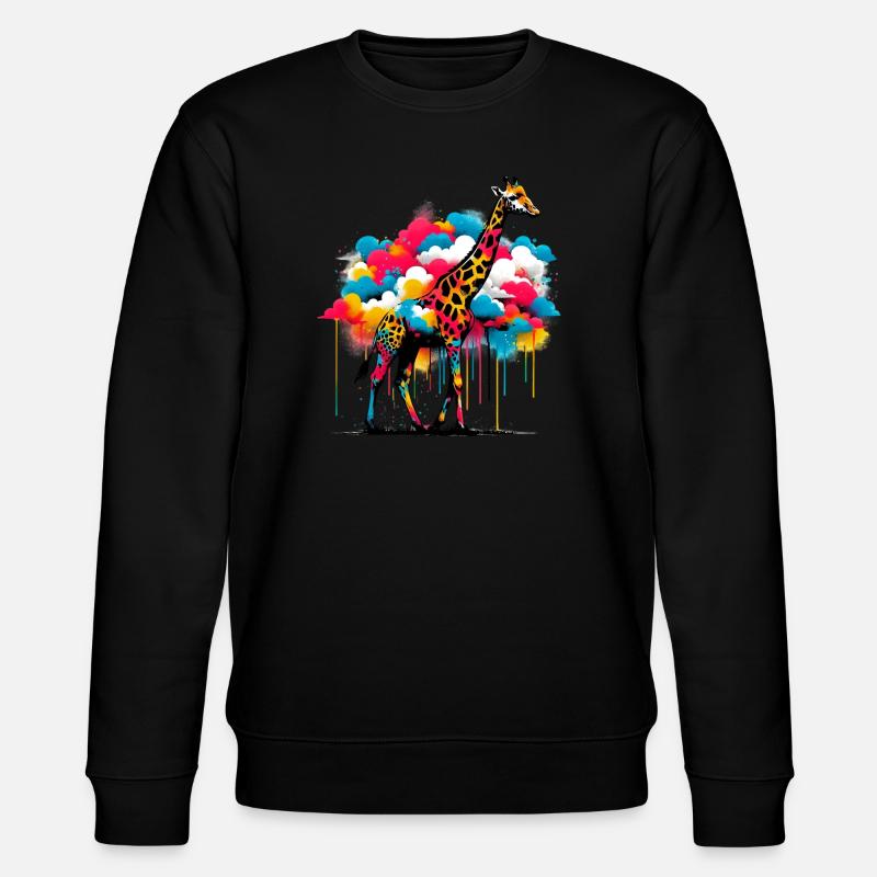 Giraffe - Stanley/Stella Unisex Bio-Sweatshirt CHANGER  - Schwarz
