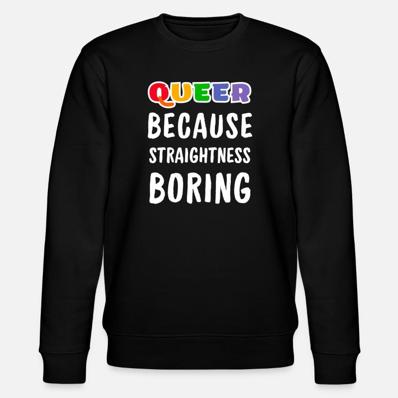 Queer, weil Geradlinigkeit langweilig - Stanley/Stella Unisex Bio-Sweatshirt CHANGER  - Schwarz