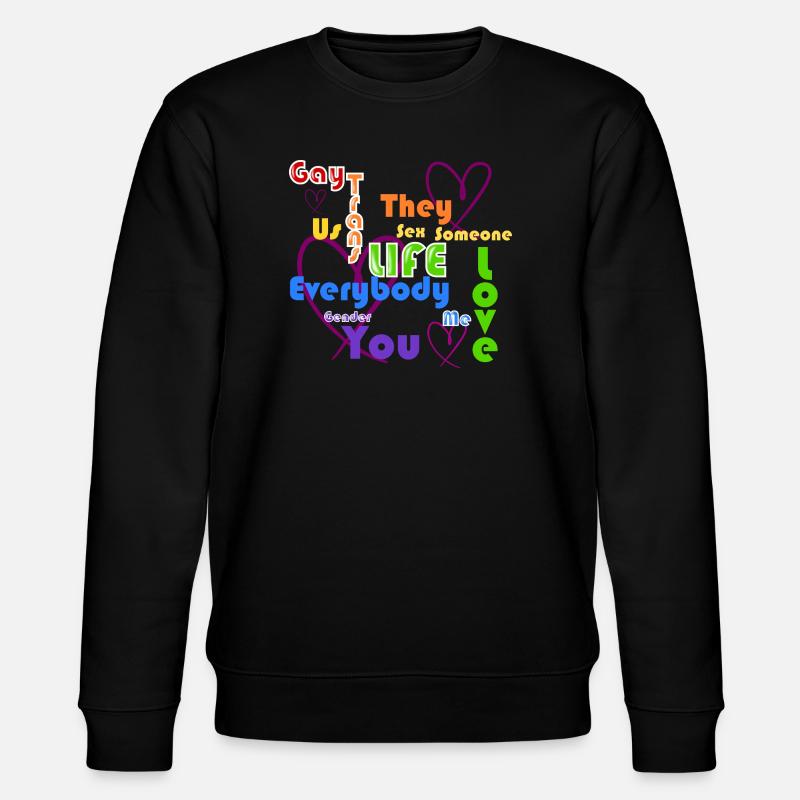 LGBTQ-Leben Liebe Bunt - Stanley/Stella Unisex Bio-Sweatshirt CHANGER  - Schwarz