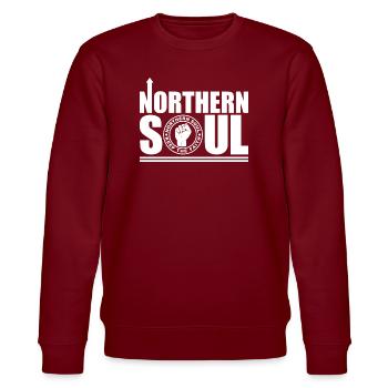 Northern Soul - Behalte den Glauben - Stanley/Stella Unisex Bio-Sweatshirt CHANGER  - Burgunderrot - Vorne - Nik (191cm) & Marisol (170cm)