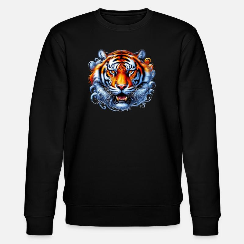 Tiger - Stanley/Stella Unisex Bio-Sweatshirt CHANGER  - Schwarz