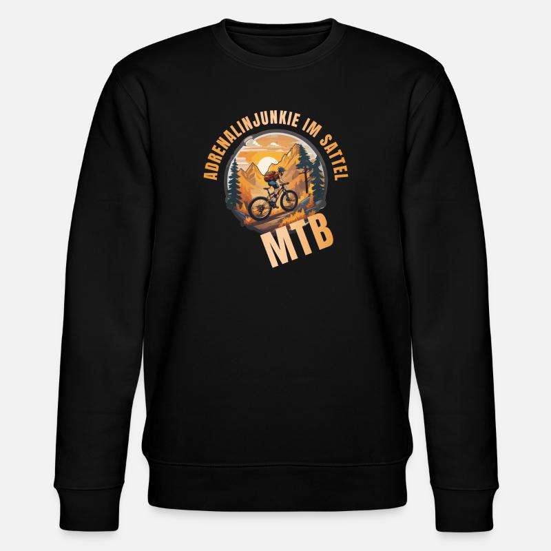 Adrenalinjunkie im Sattel - Stanley/Stella Unisex Bio-Sweatshirt CHANGER  - Schwarz