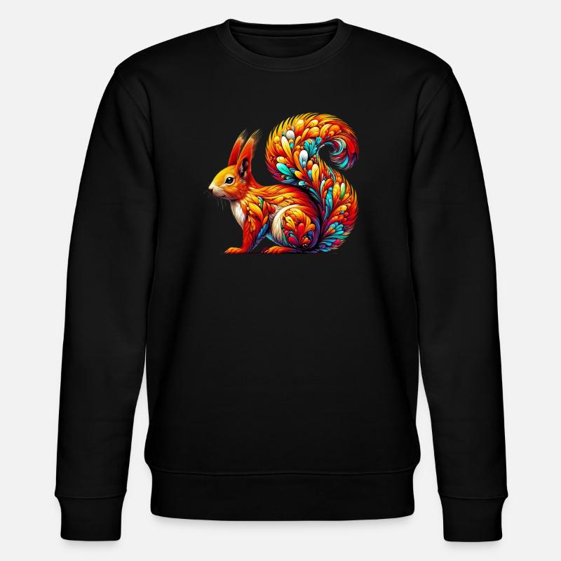 Eichhörnchen - Stanley/Stella Unisex Bio-Sweatshirt CHANGER  - Schwarz