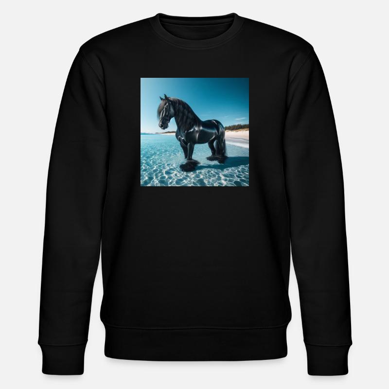 Pferd im Wasser - Stanley/Stella Unisex Bio-Sweatshirt CHANGER  - Schwarz