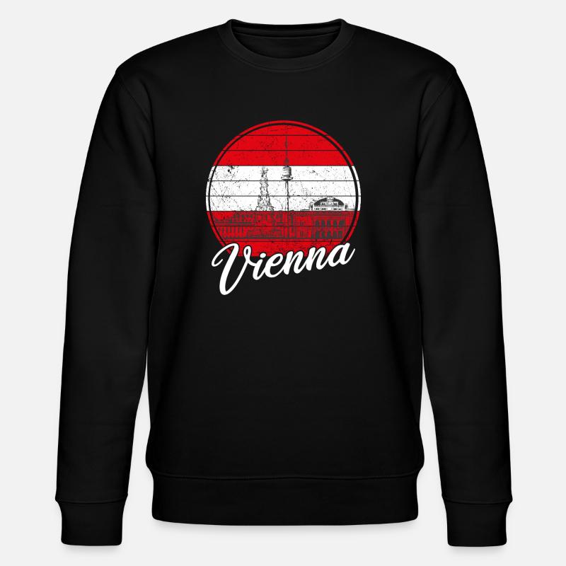 Wien Flagge - Stanley/Stella Unisex Bio-Sweatshirt CHANGER  - Schwarz