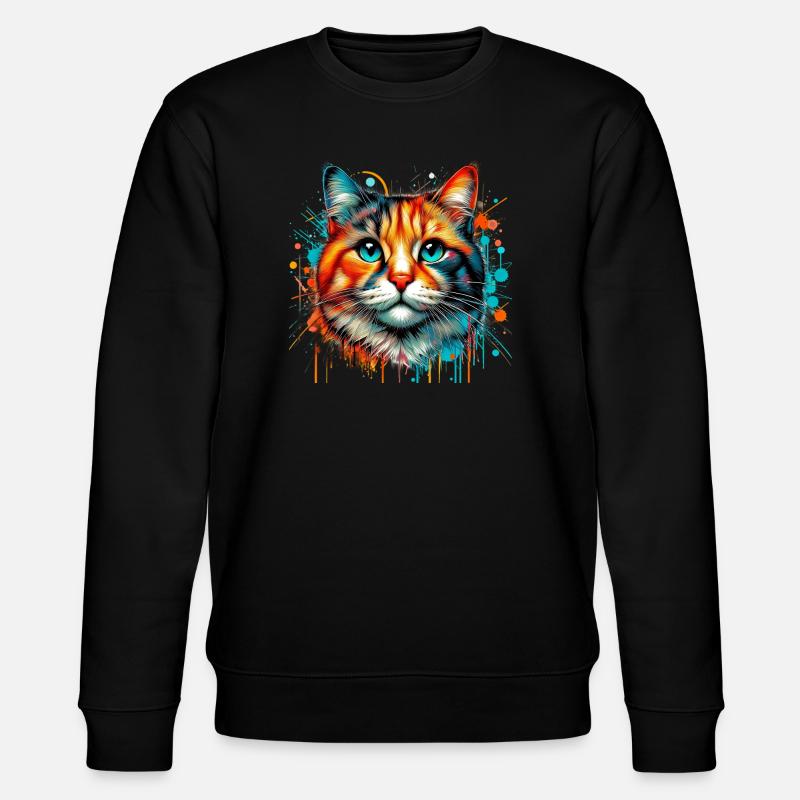 Katze - Stanley/Stella Unisex Bio-Sweatshirt CHANGER  - Schwarz