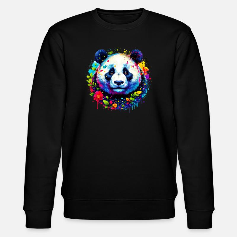 Panda - Stanley/Stella Unisex Bio-Sweatshirt CHANGER  - Schwarz