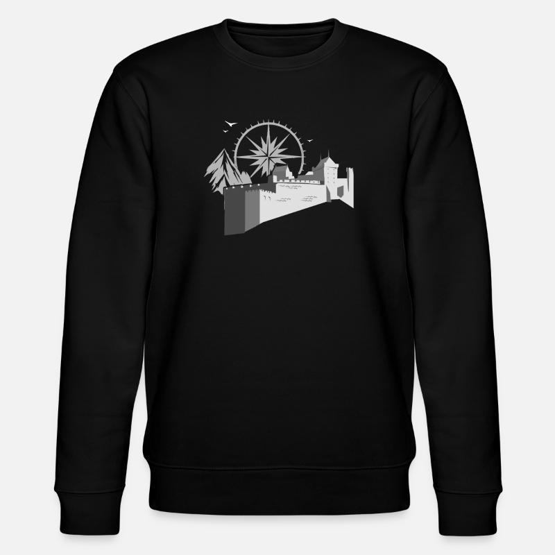 Burg mit Kompass - Stanley/Stella Unisex Bio-Sweatshirt CHANGER  - Schwarz