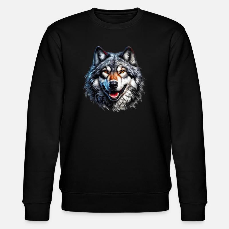 Wolf - Stanley/Stella Unisex Bio-Sweatshirt CHANGER  - Schwarz