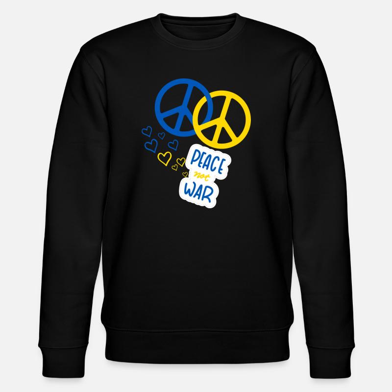 Frieden statt Krieg (Gelb & Blau) - Stanley/Stella Unisex Bio-Sweatshirt CHANGER  - Schwarz
