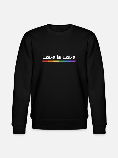 Love is Love Pride Flag Banner - Stanley/Stella CHANGER Unisex Organic Sweatshirt - black