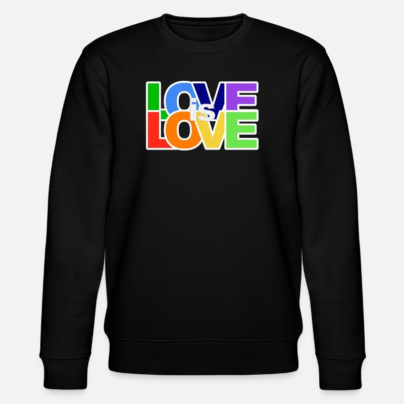 Farbenfrohes Love-Statement - Stanley/Stella Unisex Bio-Sweatshirt CHANGER  - Schwarz