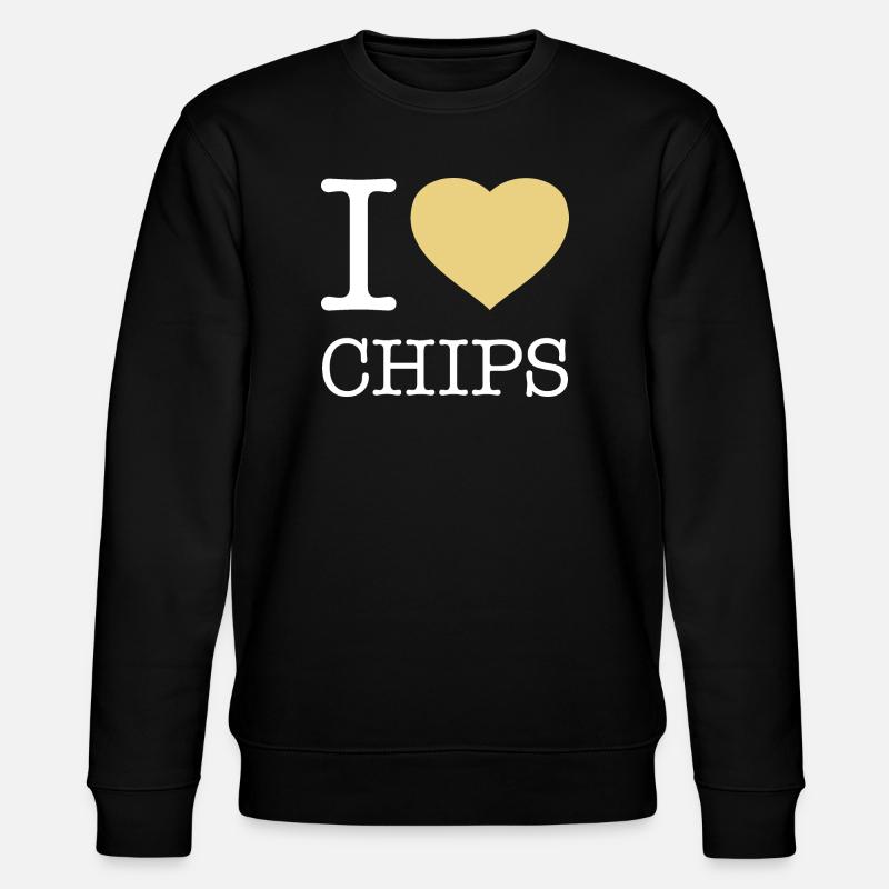 I LOVE CHIPS - Stanley/Stella Unisex Bio-Sweatshirt CHANGER  - Schwarz