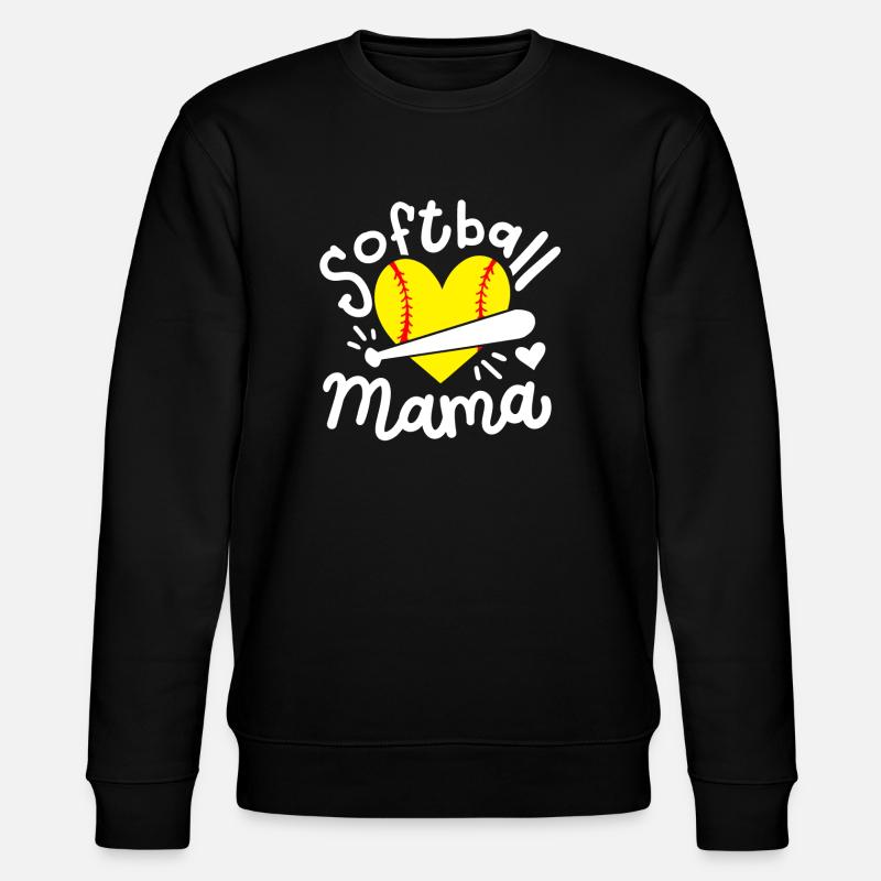 Softball Mama - Stanley/Stella Unisex Bio-Sweatshirt CHANGER  - Schwarz