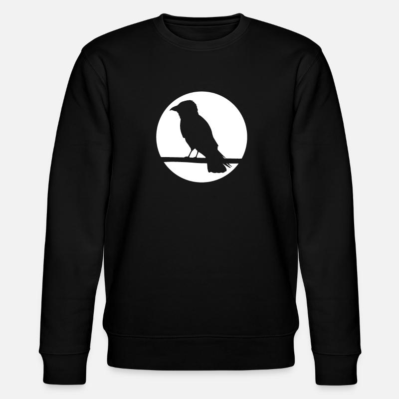 Crow on a branch - Stanley/Stella CHANGER Unisex Organic Sweatshirt - black
