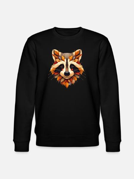 Raccoon, designed from different leaves - Stanley/Stella CHANGER Unisex Organic Sweatshirt - black