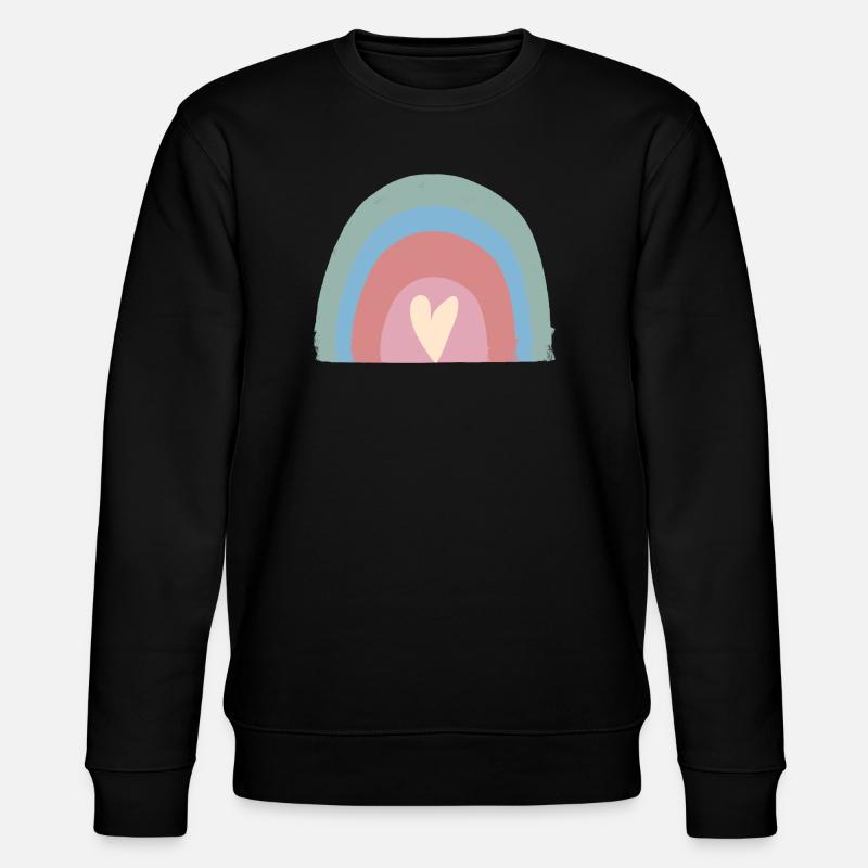 Pastellregen Herz Rainbow - Stanley/Stella Unisex Bio-Sweatshirt CHANGER  - Schwarz