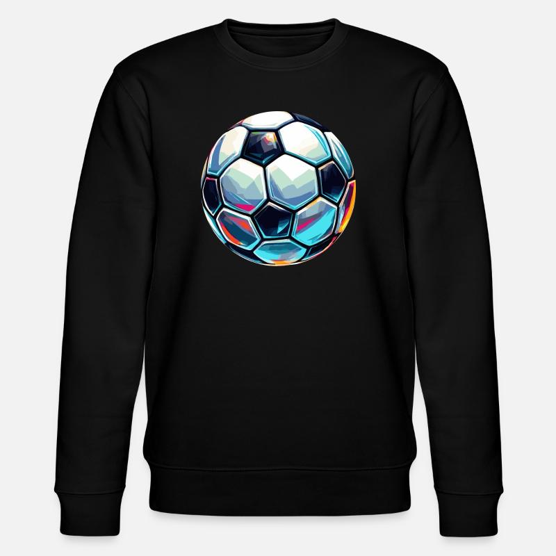 Bunt schimmernder Fußball mit Lichtreflexe - Stanley/Stella Unisex Bio-Sweatshirt CHANGER  - Schwarz