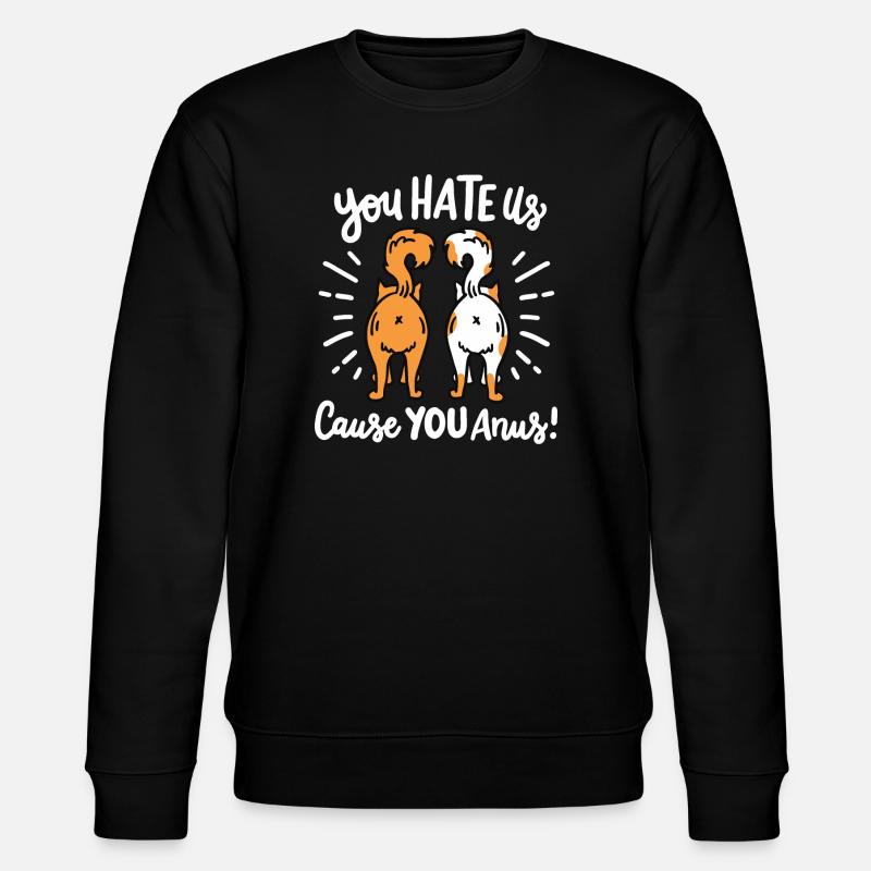 Katze Hintern Humor - Stanley/Stella Unisex Bio-Sweatshirt CHANGER  - Schwarz