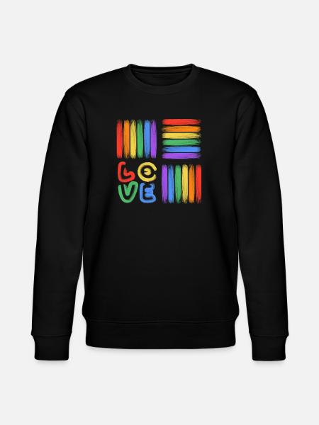 Rainbow Love Brush Art - Stanley/Stella CHANGER Unisex Organic Sweatshirt - black