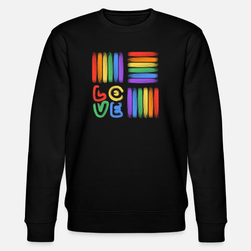 Regenbogen-Liebe Pinselkunst - Stanley/Stella Unisex Bio-Sweatshirt CHANGER  - Schwarz