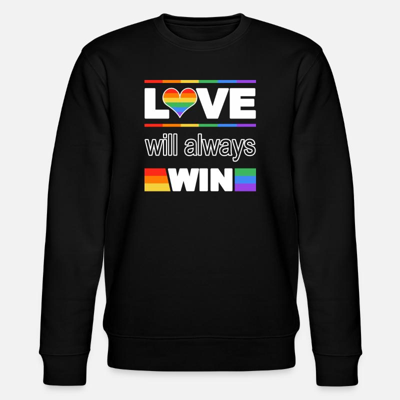 Love Wins Pride Heart - Stanley/Stella CHANGER Unisex Organic Sweatshirt - black