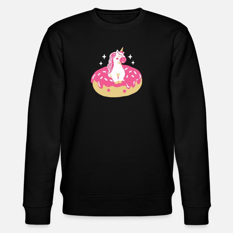 Donut und Einhorn - Stanley/Stella Unisex Bio-Sweatshirt CHANGER  - Schwarz