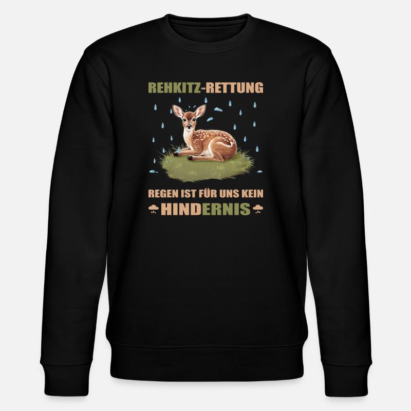 Rehkitz Rettung - Stanley/Stella Unisex Bio-Sweatshirt CHANGER  - Schwarz