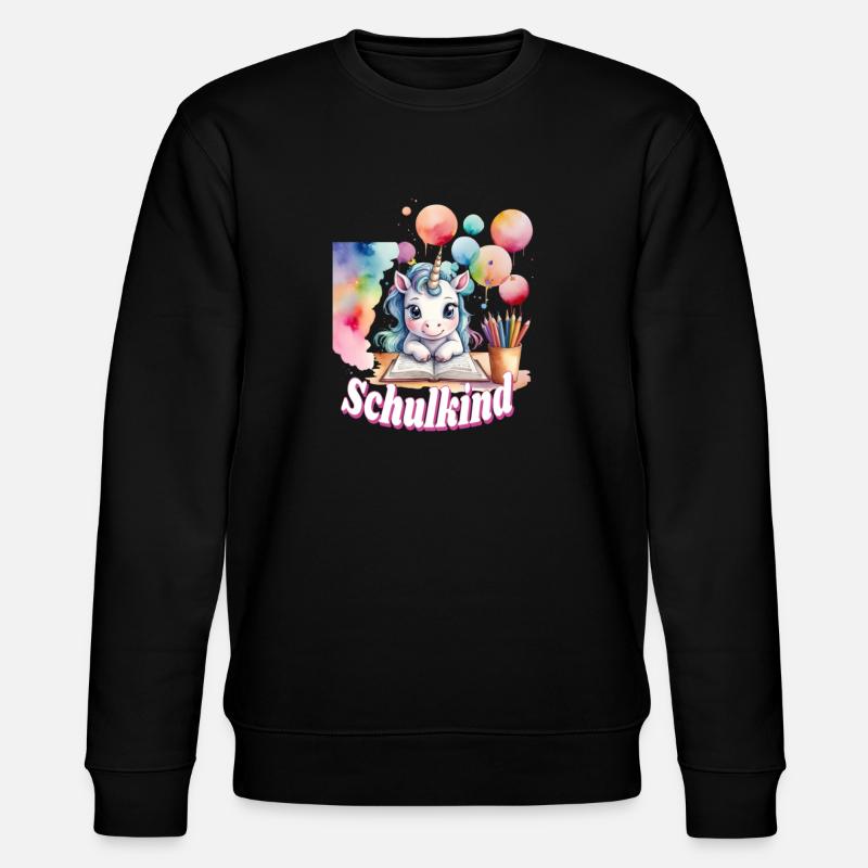 Schulkind Unicorn Buntballons - Stanley/Stella Unisex Bio-Sweatshirt CHANGER  - Schwarz