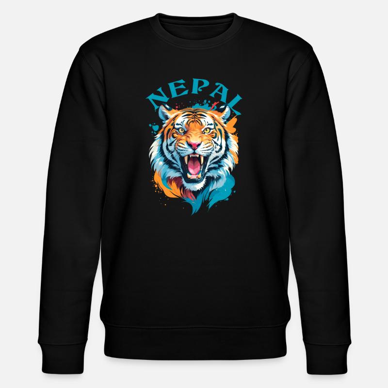Nepalesischer Tiger - Stanley/Stella Unisex Bio-Sweatshirt CHANGER  - Schwarz