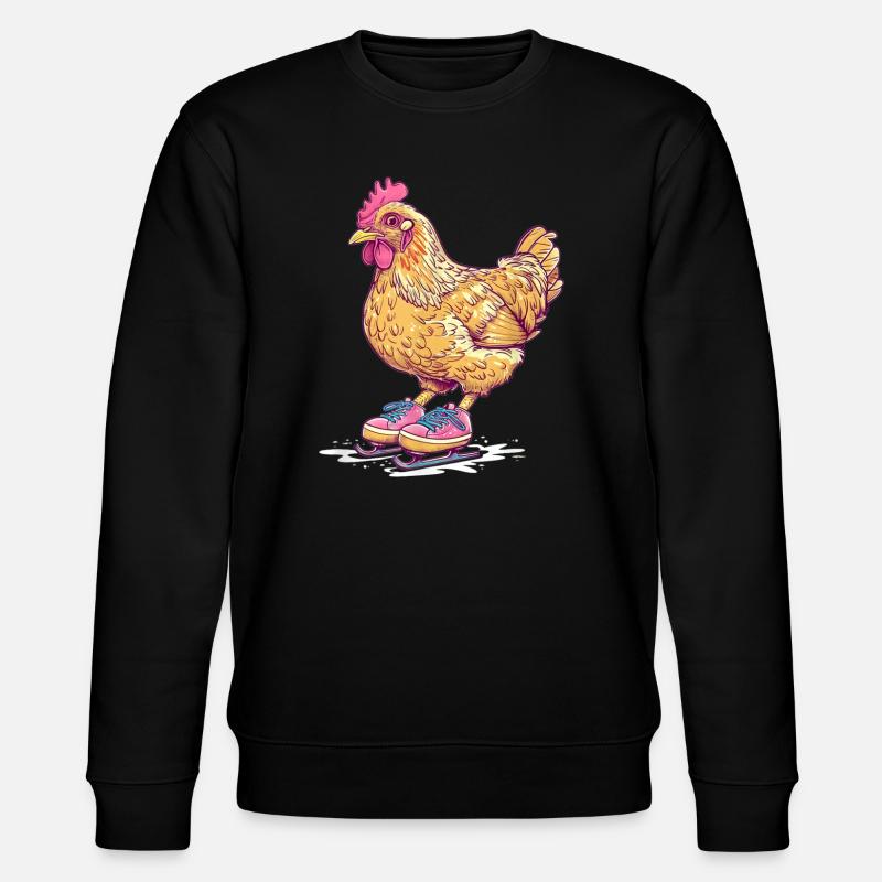 Poulet sur patins dessin animé - Sweat bio CHANGER Stanley/Stella Unisexe - noir