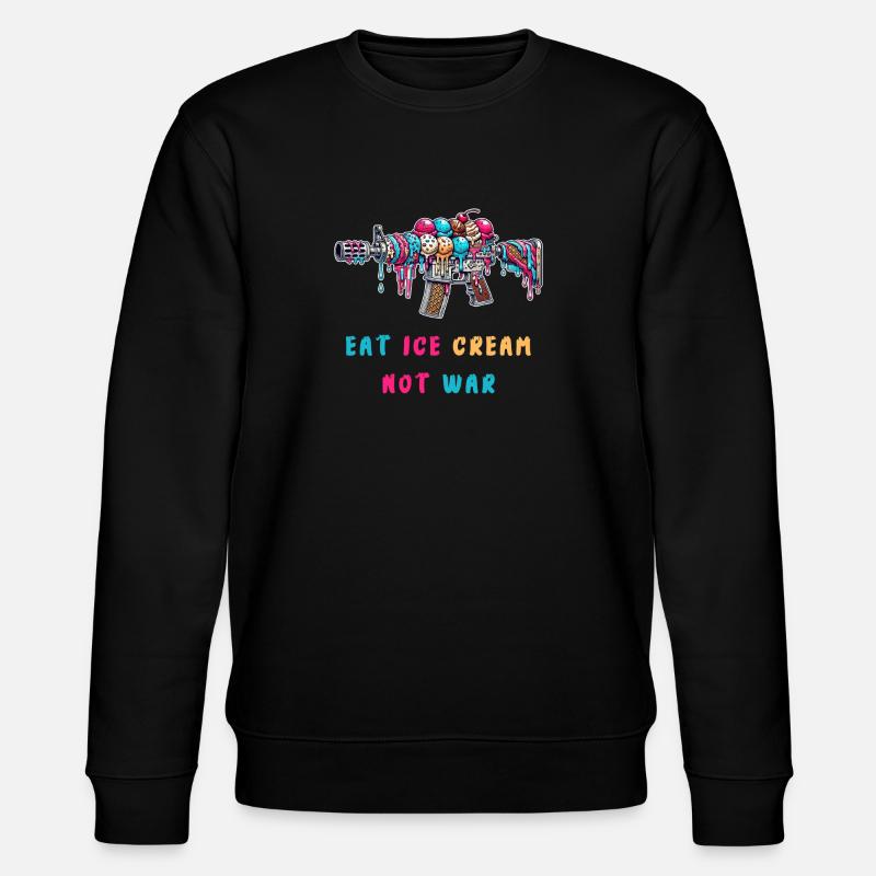 Eiscreme statt Krieg - Stanley/Stella Unisex Bio-Sweatshirt CHANGER  - Schwarz