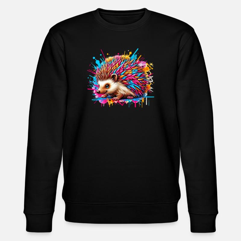 Hedgehog - Stanley/Stella CHANGER Unisex Organic Sweatshirt - black
