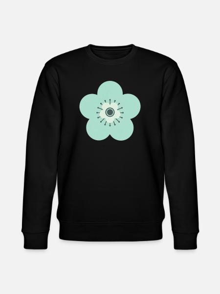 Mint Green & Blue Flower - Stanley/Stella CHANGER Unisex Organic Sweatshirt - black