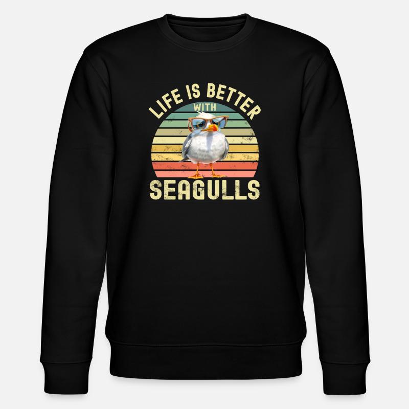 Möwen - Stanley/Stella Unisex Bio-Sweatshirt CHANGER  - Schwarz