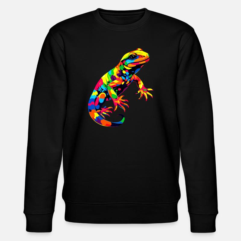 Salamander Molch Schwanzlurch Feuersalamander - Stanley/Stella Unisex Bio-Sweatshirt CHANGER  - Schwarz
