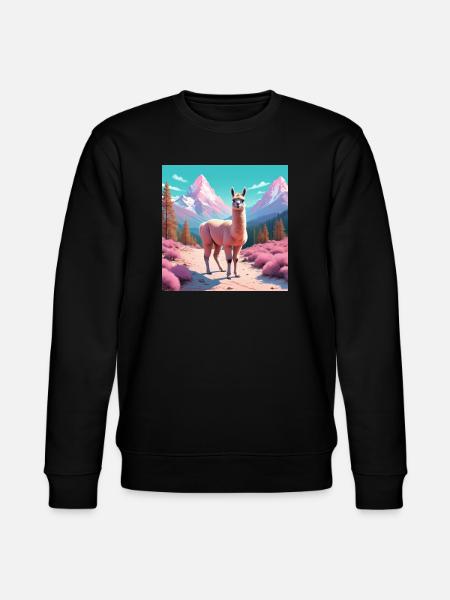 Llama in the mountains - Stanley/Stella CHANGER Unisex Organic Sweatshirt - black
