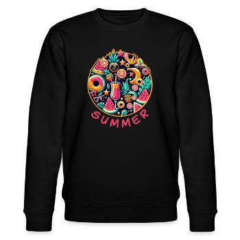 Sommerliche Farben - Stanley/Stella Unisex Bio-Sweatshirt CHANGER  - Schwarz - Vorne - Nik (191cm) & Marisol (170cm)