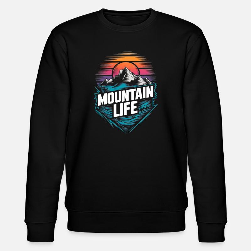 Energetic Mountains and Sunset - Stanley/Stella CHANGER Unisex Organic Sweatshirt - black
