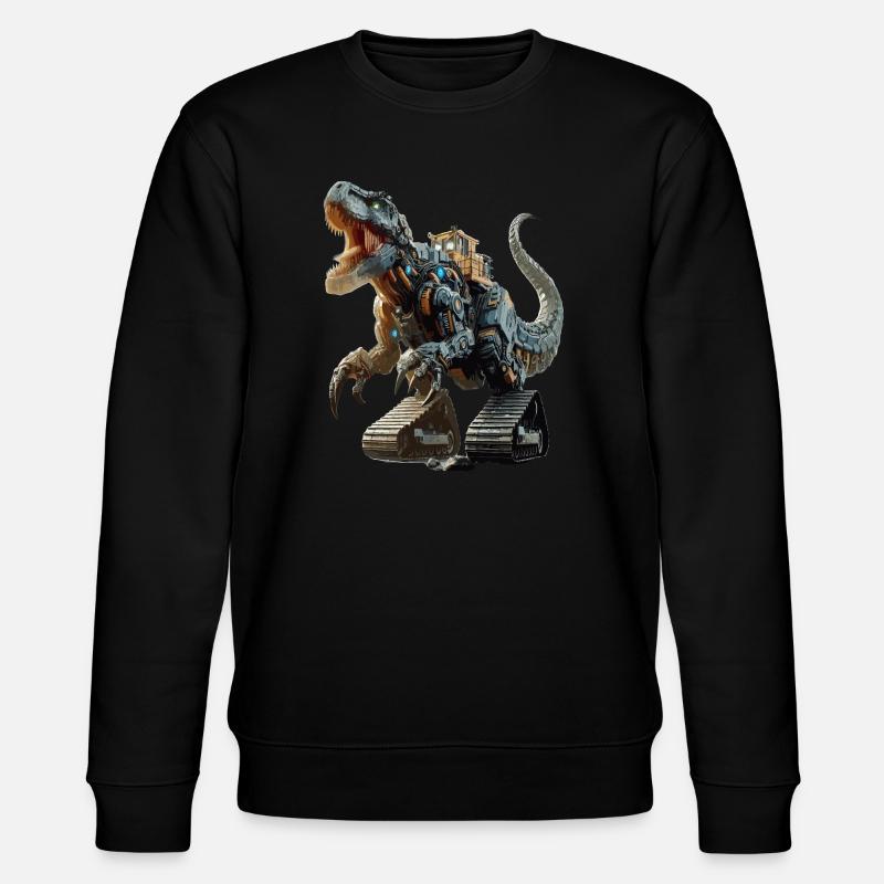 Excavator T-Rex Dinosaur - Stanley/Stella CHANGER Unisex Organic Sweatshirt - black