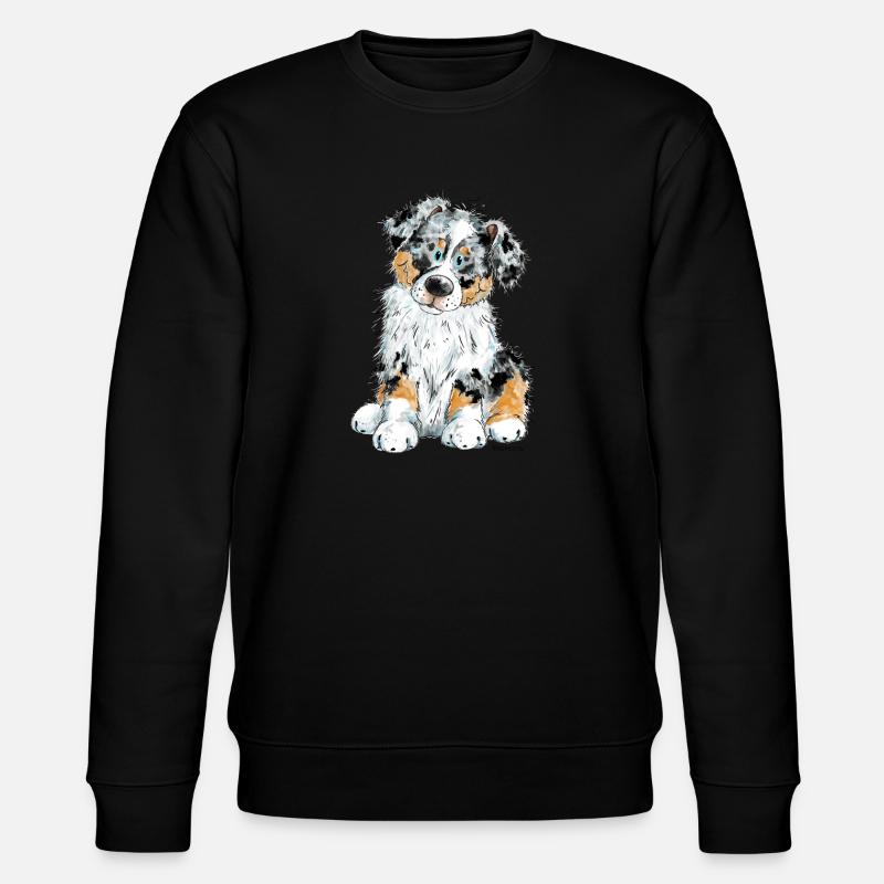 Australian Shepherd Dog Aussie - Stanley/Stella CHANGER Unisex Organic Sweatshirt - black