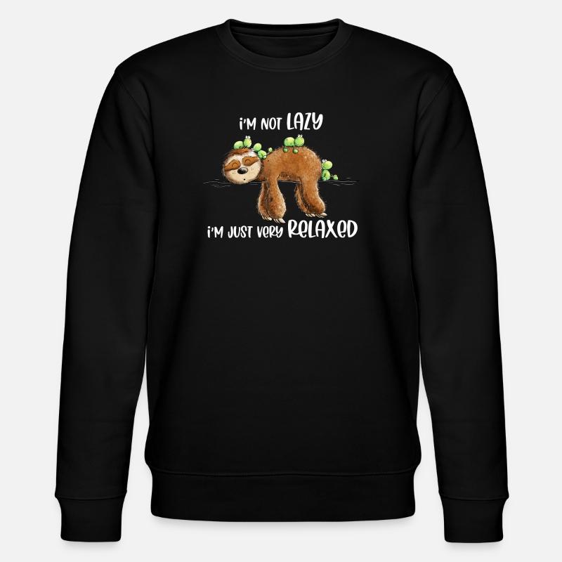 Faultier Spruch Very Relaxed - Stanley/Stella Unisex Bio-Sweatshirt CHANGER  - Schwarz