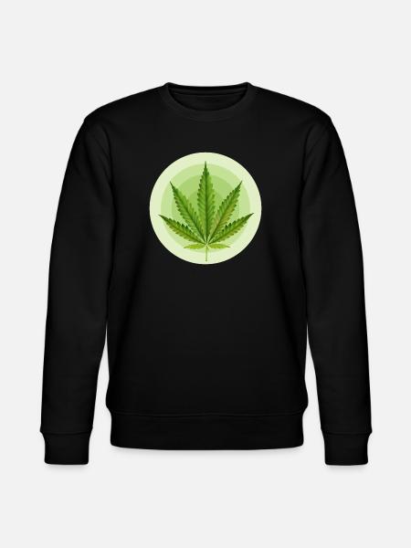 Circular Grafic Cannabis Leaf - Stanley/Stella CHANGER Unisex Organic Sweatshirt - black