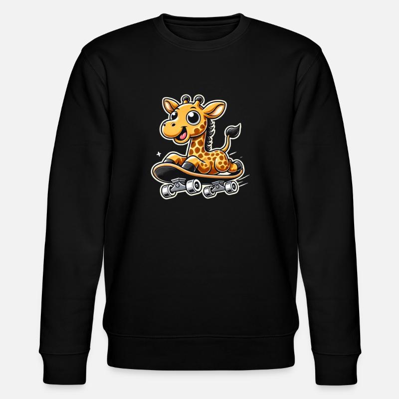 Giraffe Skateboarding - Stanley/Stella Unisex Bio-Sweatshirt CHANGER  - Schwarz