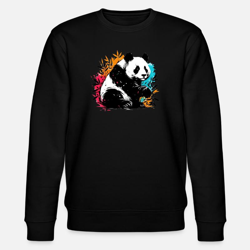 Panda - Stanley/Stella Unisex Bio-Sweatshirt CHANGER  - Schwarz