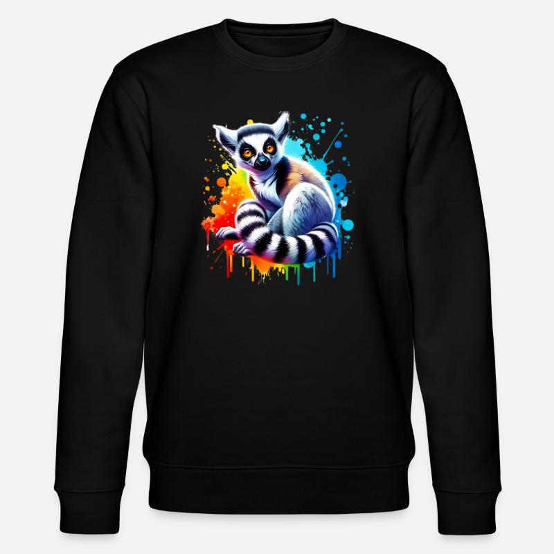 Lemur - Stanley/Stella Unisex Bio-Sweatshirt CHANGER  - Schwarz