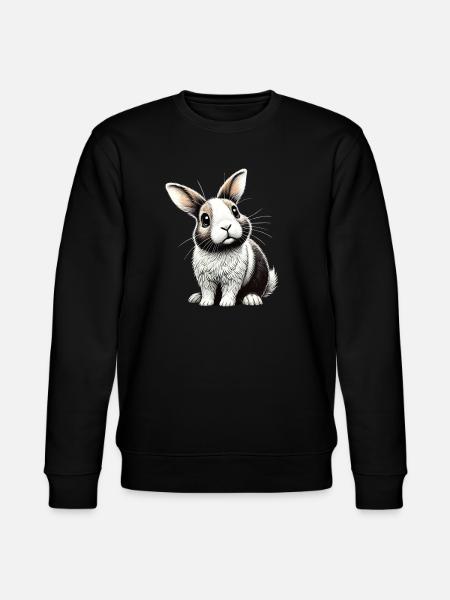 Adorable bunny illustration - Stanley/Stella CHANGER Unisex Organic Sweatshirt - black