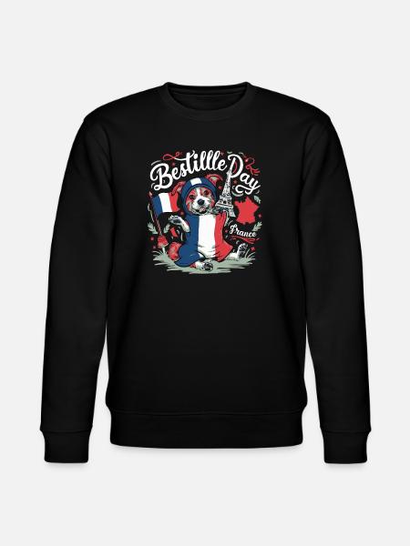 Freche Französische Flagge Hündchen - Stanley/Stella Unisex Bio-Sweatshirt CHANGER  - Schwarz